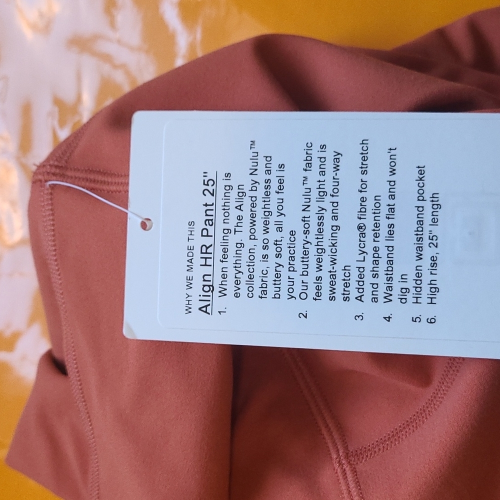 Lululemon align hi-rise legging 25" canyon orange - Picture 6 of 8